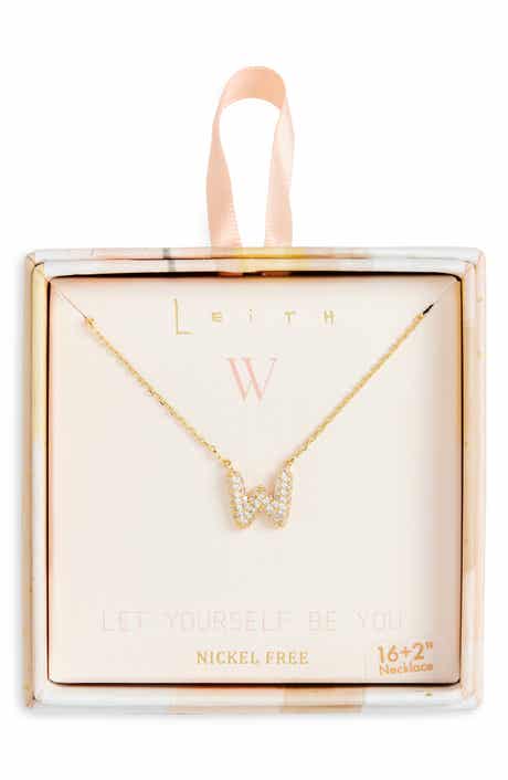 Cubic Zirconia Initial Pendant Necklace
