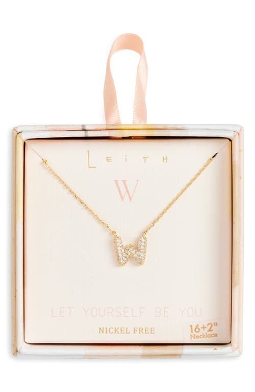 Leith Cubic Zirconia Initial Pendant Necklace In W- Clear- Gold