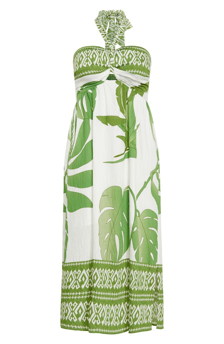 City Chic Peta Floral Border Print Halter Maxi Dress, Alternate, color,