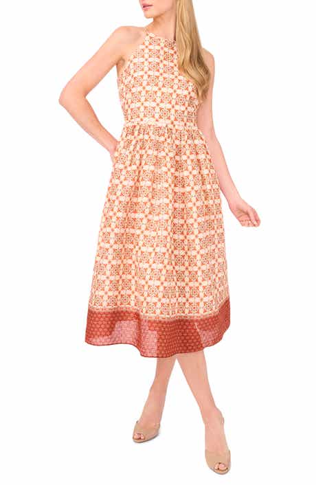 Ted Baker Mixed Geo Print Linen Midi Dress