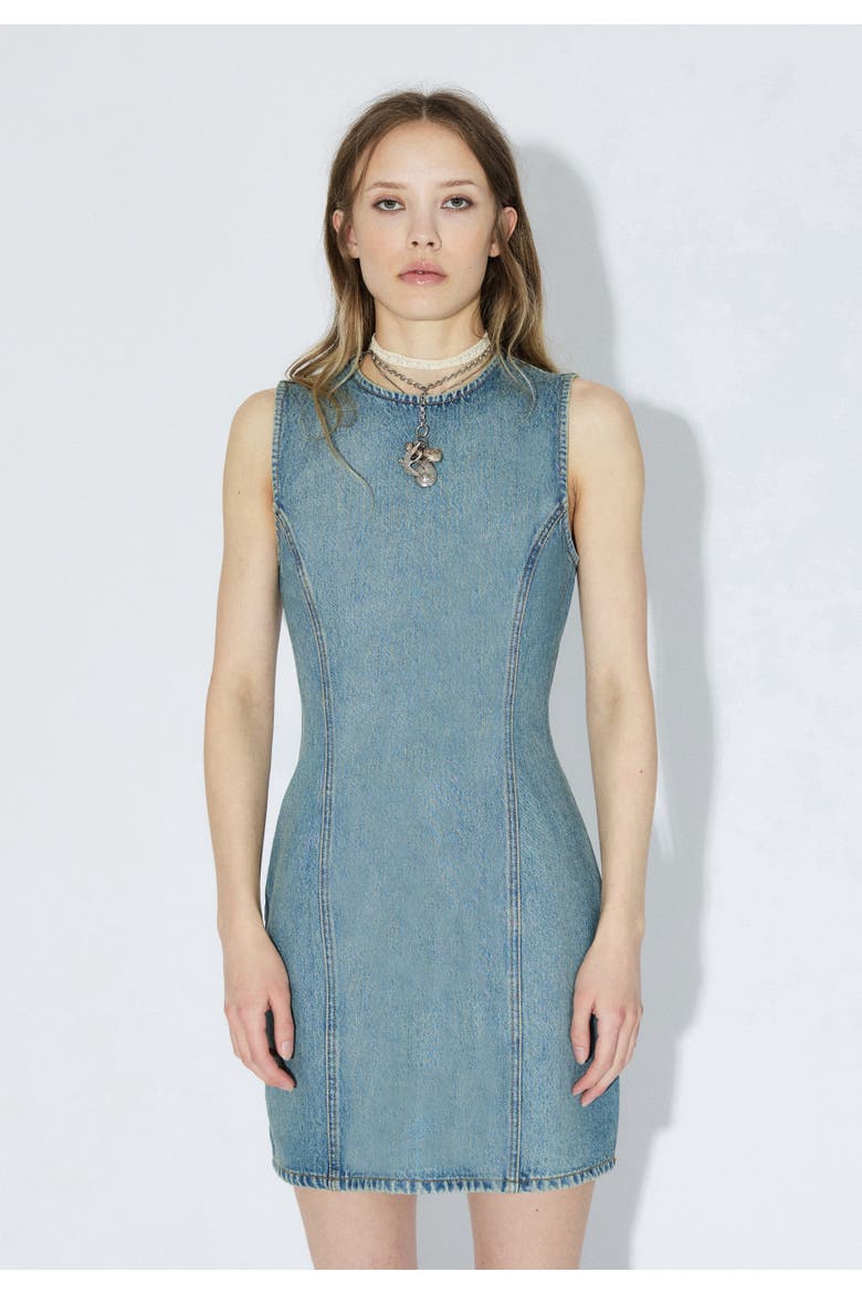 Calista Dress, Alternate, color, Stream Sky Aged