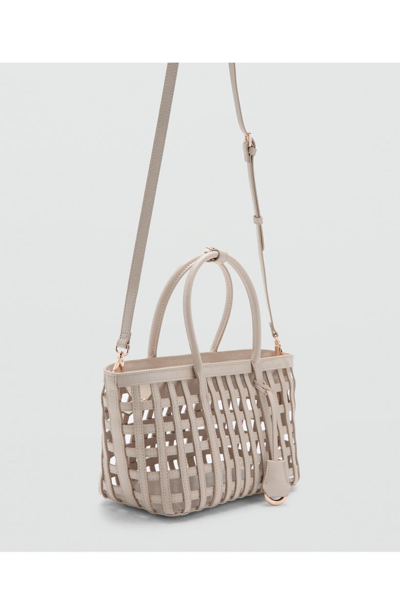 MANGO Braided Faux Leather Top Handle Bag, Alternate, color,