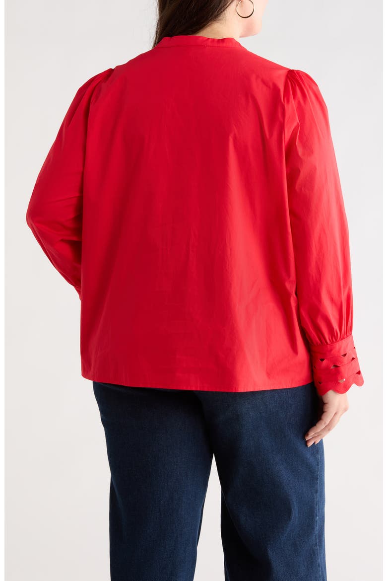 Ziana Cotton Poplin Button-Up Shirt, Alternate, color, RED