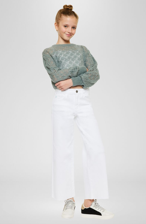Kancan Rue High Rise Cropped Wide Leg Jeans In Gray