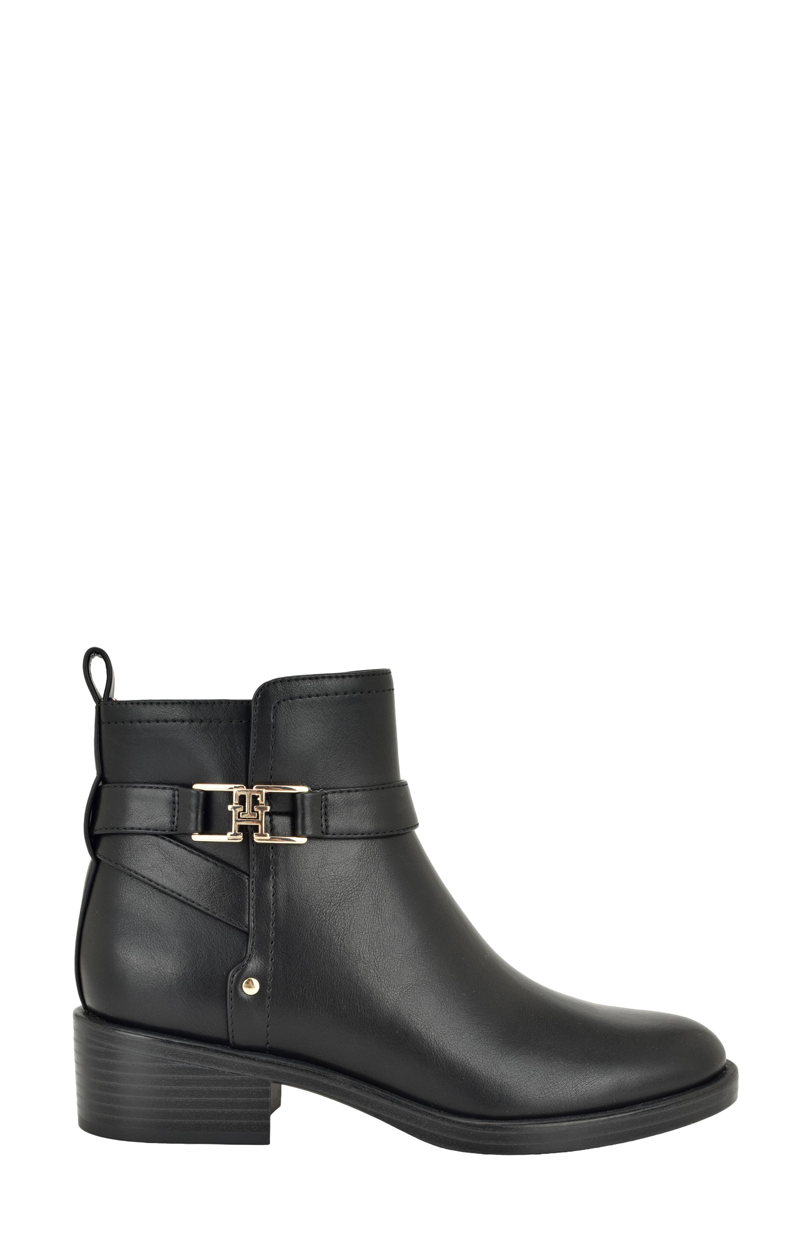 Idala Faux Leather Bootie, Alternate, color, BLACK
