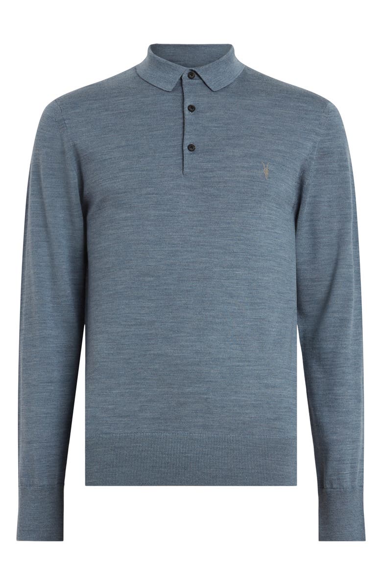 AllSaints Mode Long Sleeve Merino Wool Polo, Alternate, color, 