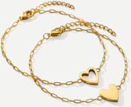Mint & Lily Perfect Fit Heart Bracelet Set