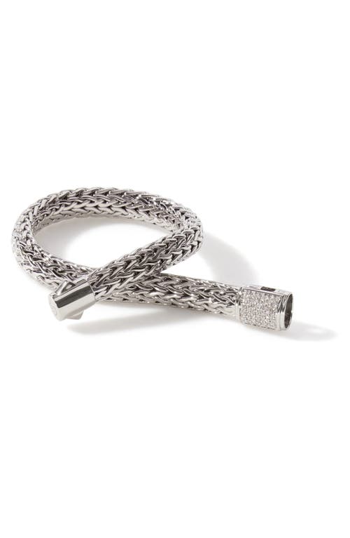 John Hardy Icon Bracelet, Sterling Silver, Diamonds, 7.5mm In Silver