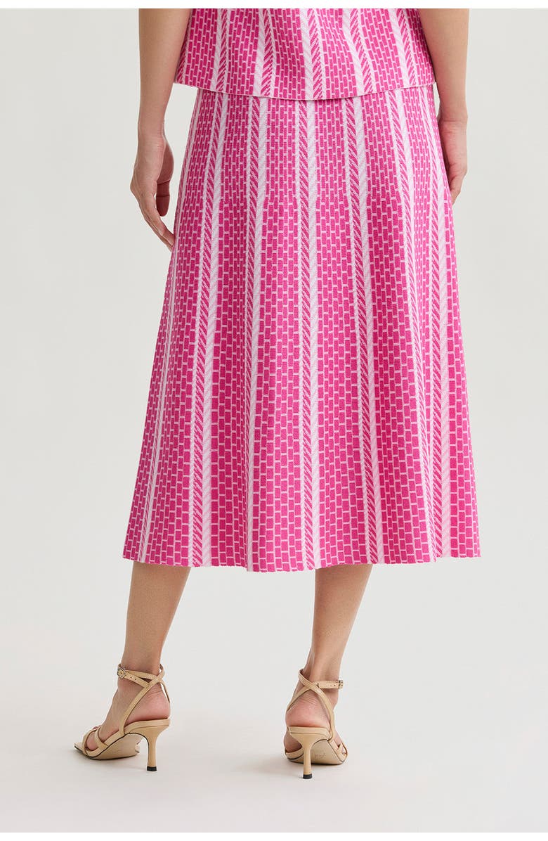 Ming Wang Roadmap Pattern Soft Knit Midi Skirt, Alternate, color, Carmine Rose/Pink