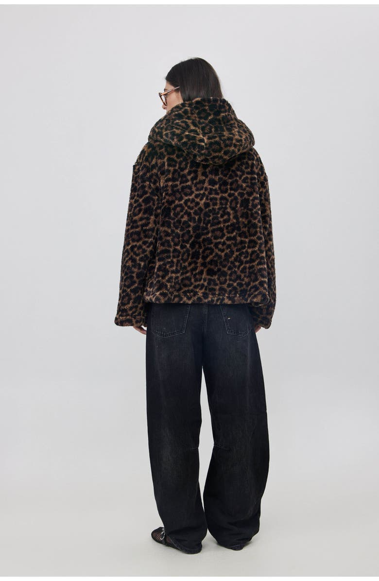 Gottex Beach Life The Leopard Fleece Hooded Coat, Alternate, color, Leopard