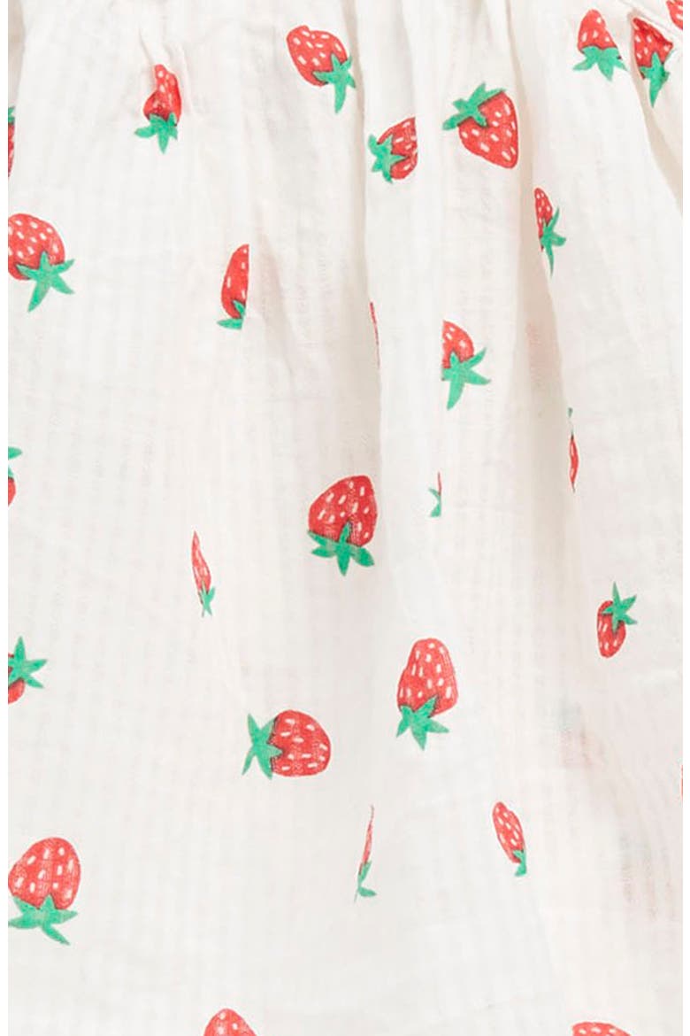 Strawberry Print Cotton Top & Bloomers Set, Alternate, color, 100RO WHT RED