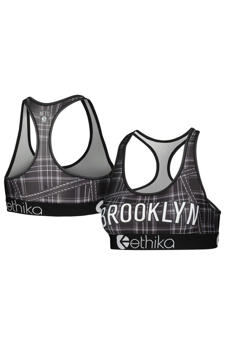 Ethika Women's Ethika Black Brooklyn Nets Racerback Sports Bra, Main, color,
