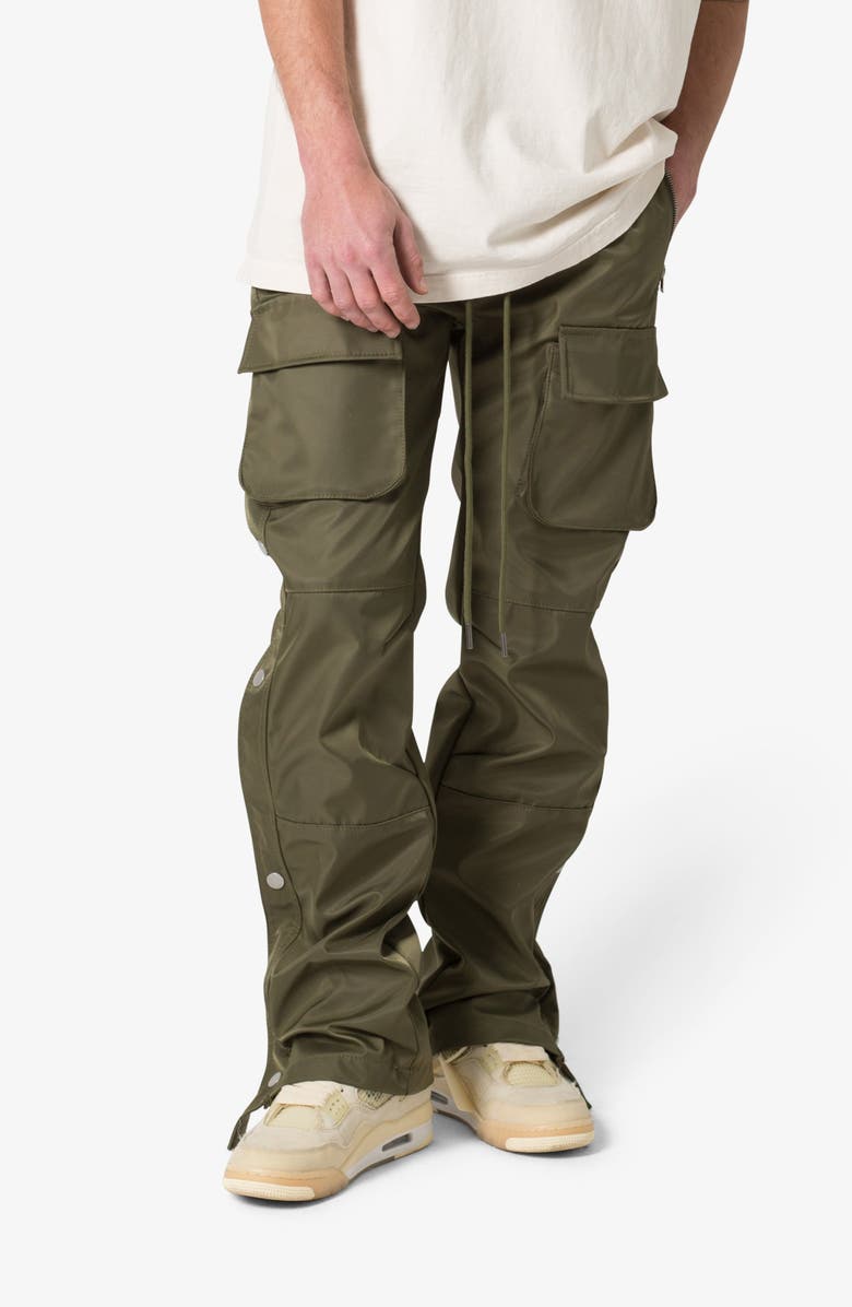 mnml Side Snap Nylon Cargo Pants, Alternate, color, Olive