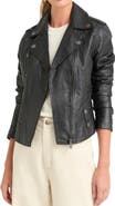 Velez Sheep Leather Biker Jacket With Epaulets