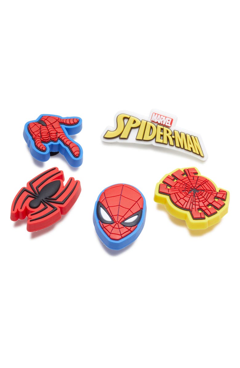 CROCS Spider Man 5-Pack Jibbitz Shoe Charms, Main, color,