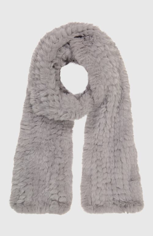 Lyla Grant Fur-free Rex Rabbit (faux Fur) Knit Scarf In Gray