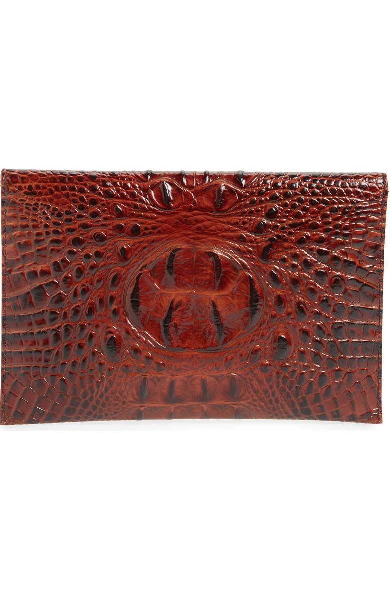 Brahmin Melbourne Croc Embossed Leather Envelope Clutch, Alternate, color,