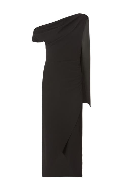 Quiz Scuba Crepe Off The Shoulder Sash Maxi Dress In Black
