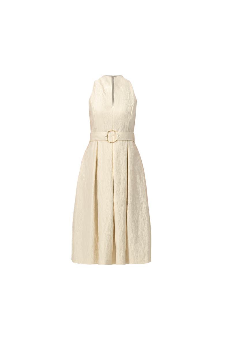 IVONNE Textured Midi Dress with Belted Waist, Alternate, color, Natural