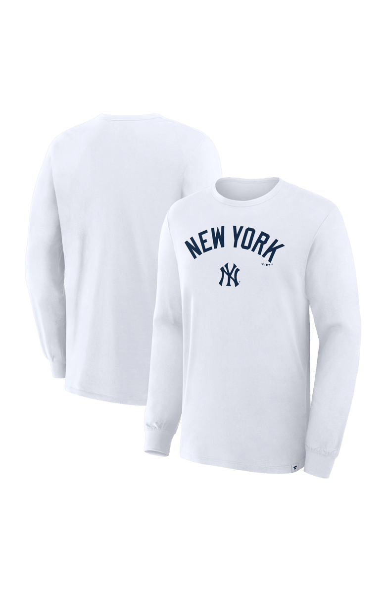 FANATICS Men's Fanatics White New York Yankees Lock-Up Legacy Long Sleeve T-Shirt, Main, color, White