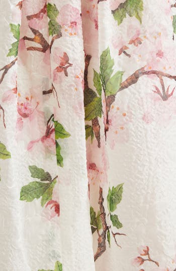 Cherry Blossom Strapless Organdy Midi Dress