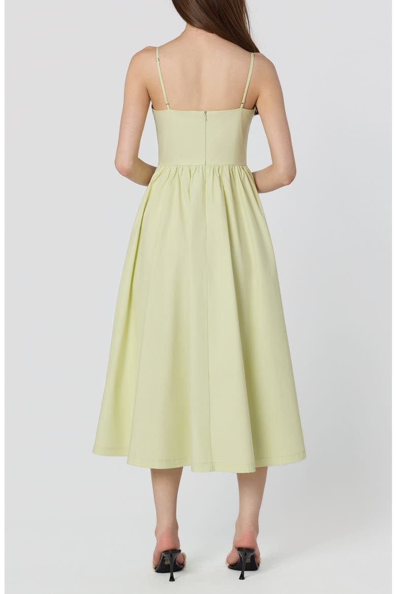 Silvie Floral Appliqué Party Dress, Alternate, color, CELERY