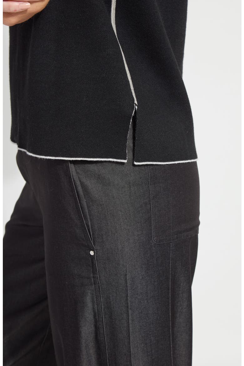 Odessa Reversible Short Sleeve Sweater, Alternate, color, BLACK/ PEARL GREY MELANGE