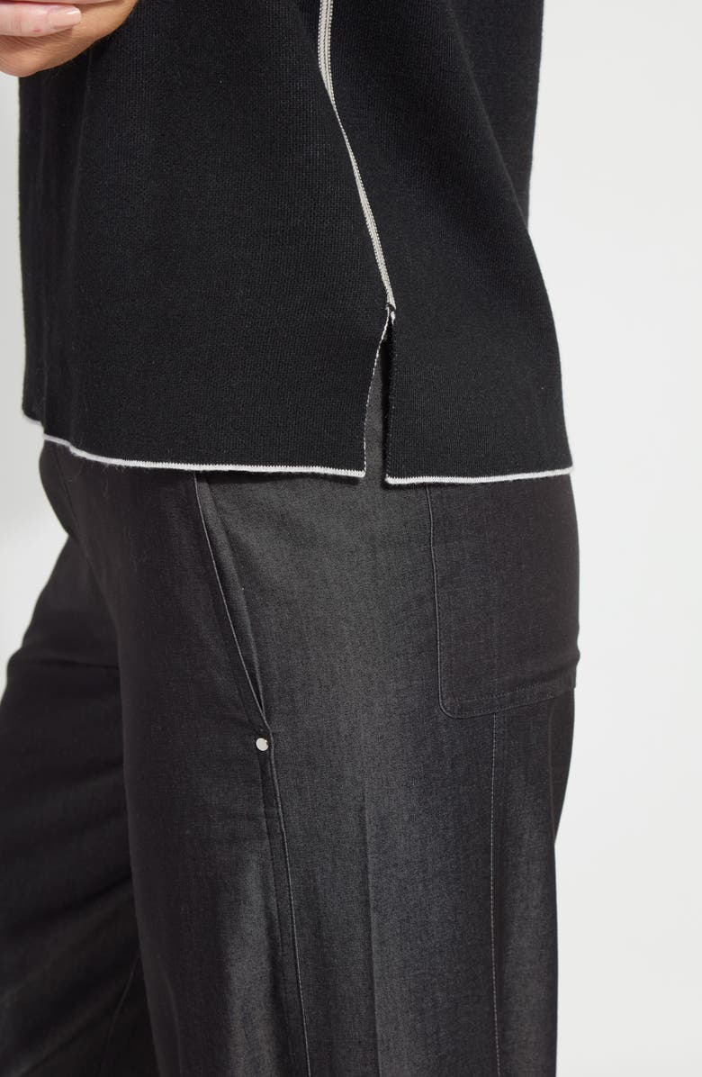 Lysse Odessa Reversible Short Sleeve Sweater, Alternate, color, Black/ Pearl Grey Melange