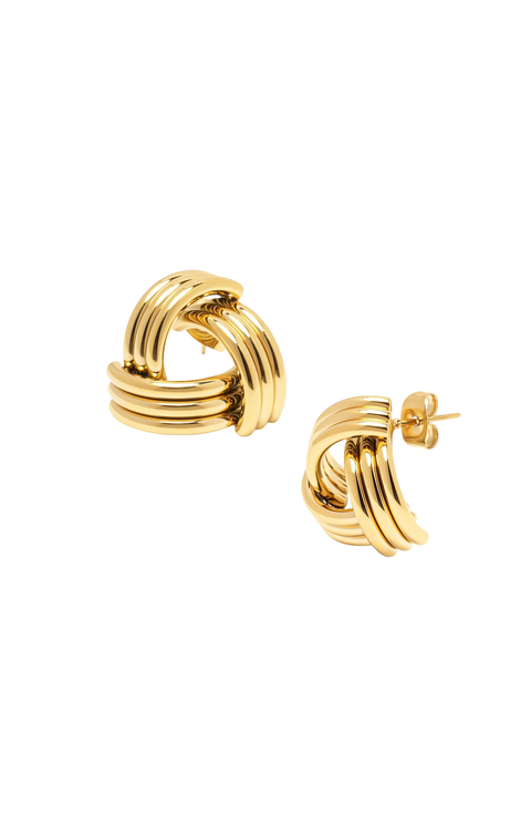 Gold Knot Stud Earrings