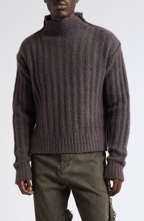 Cashmere & Silk Rib Funnel Neck Sweater