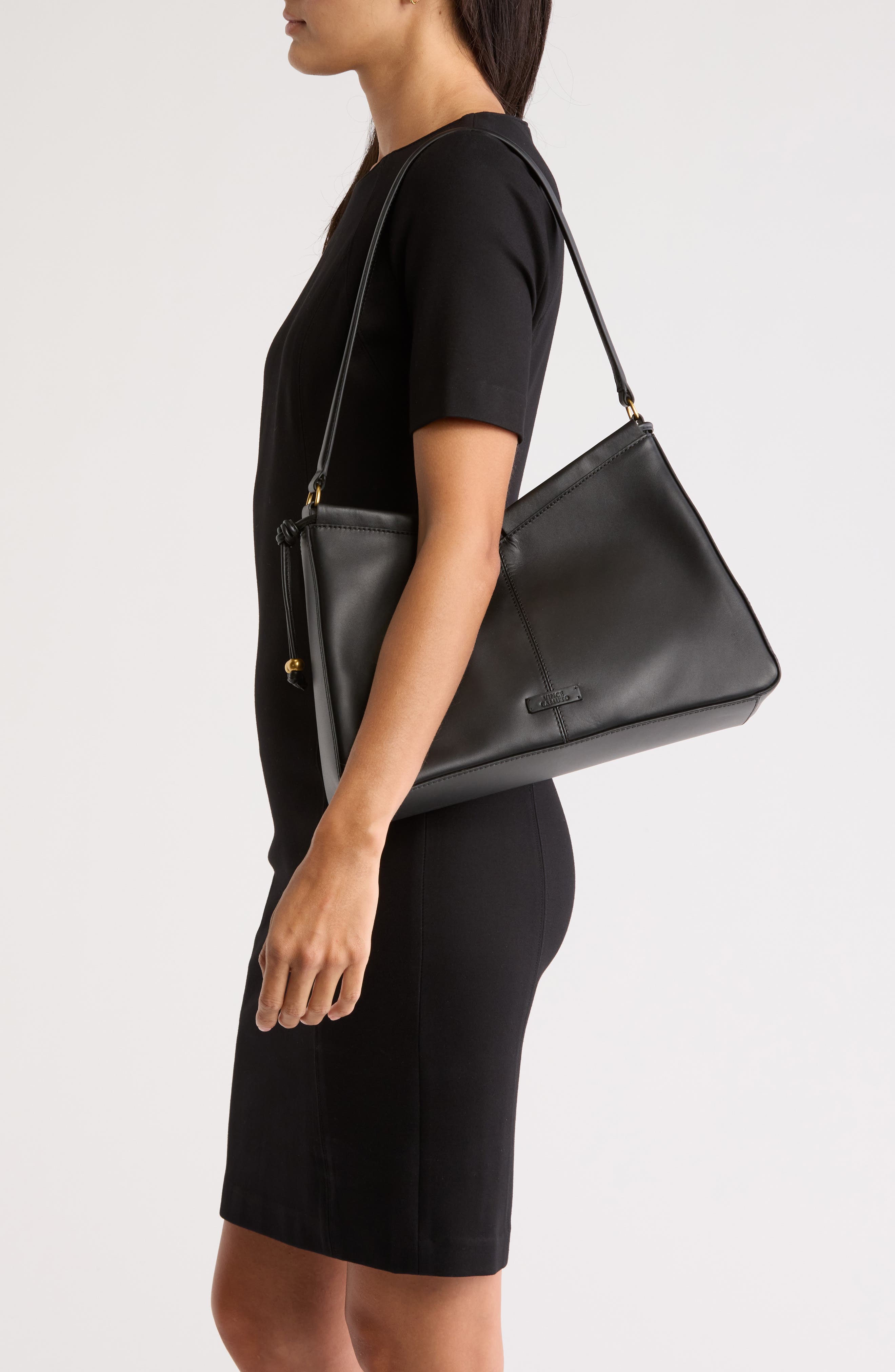 Vince Camuto Lesly Leather Shoulder Bag, Alternate, color, 