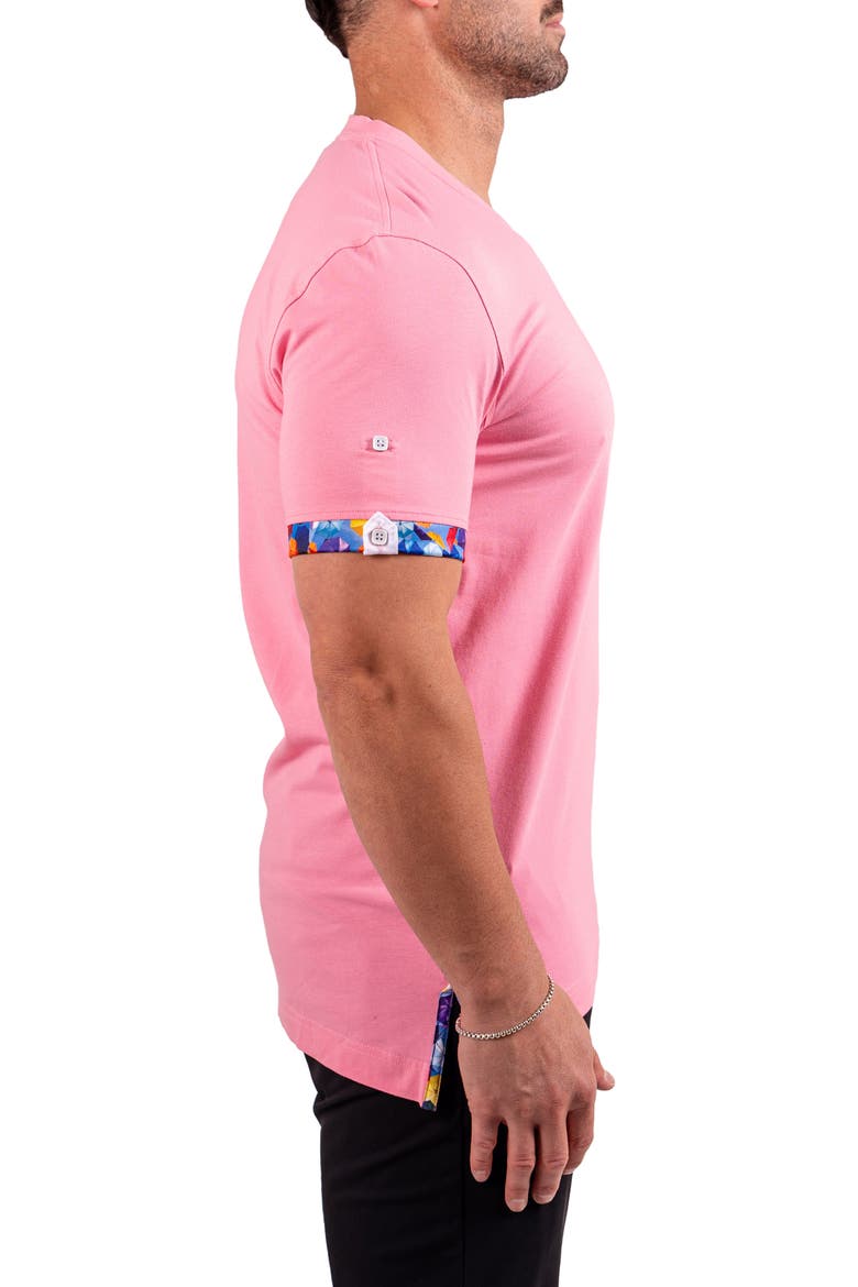 Vivaldi Light Pink V-Neck Cotton T-Shirt, Alternate, color, PINK