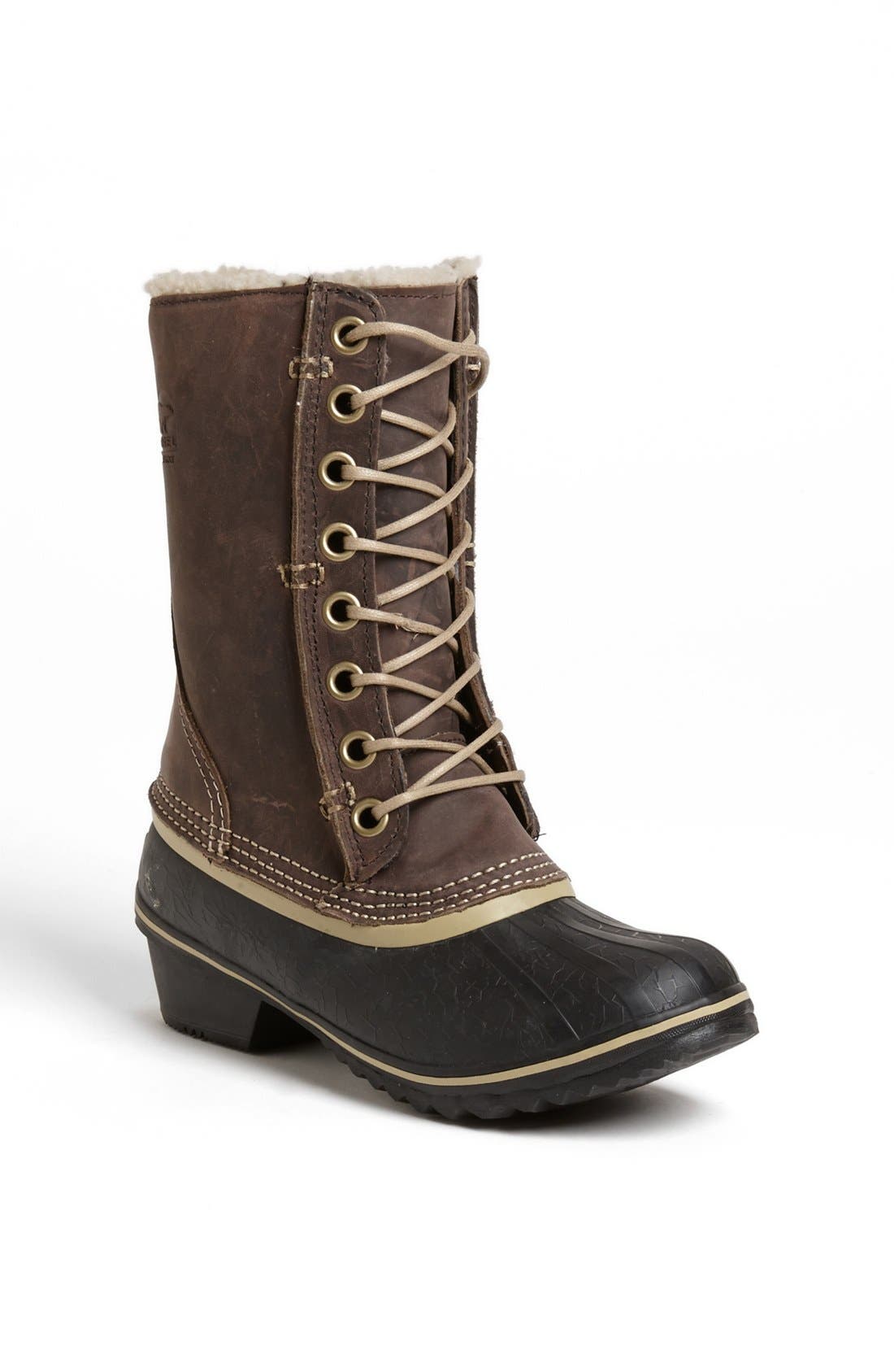 'Winter Fancy' Waterproof Lace-Up Boot, Main, color, GRIZZLY BEAR