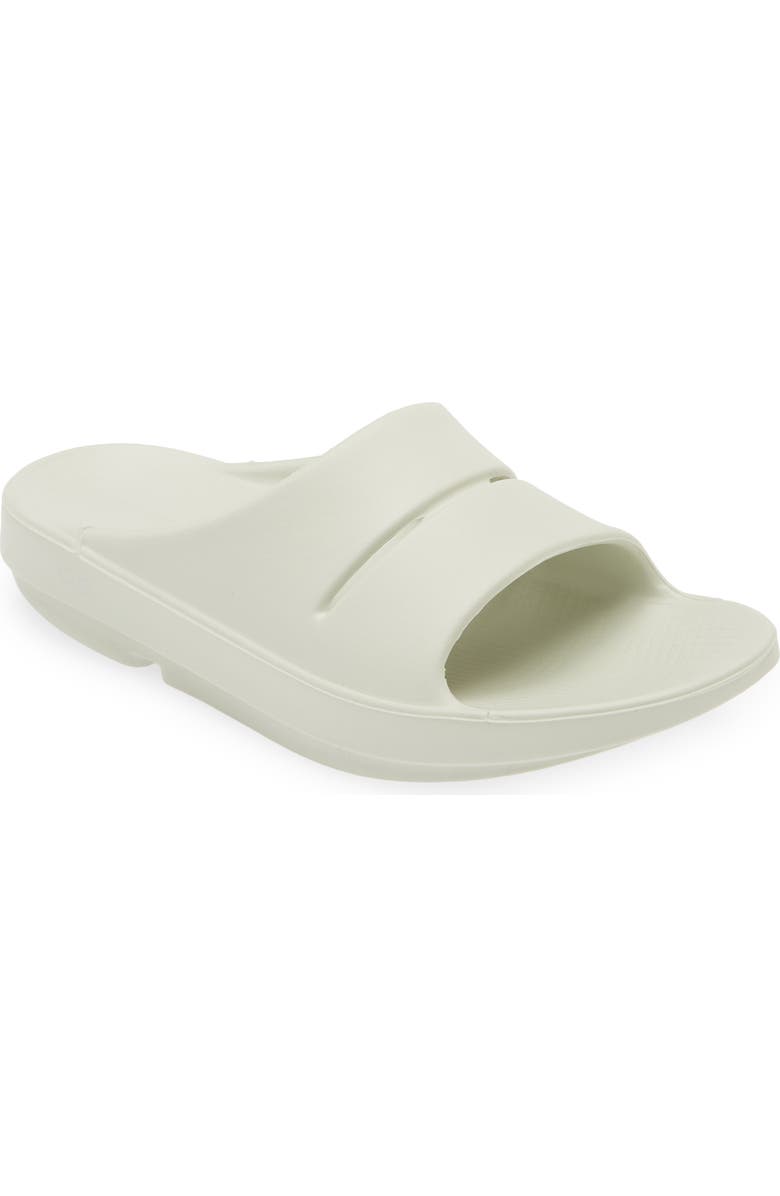 Oofos Gender Inclusive OOahh Slide Sandal, Main, color, Cosmic Grey