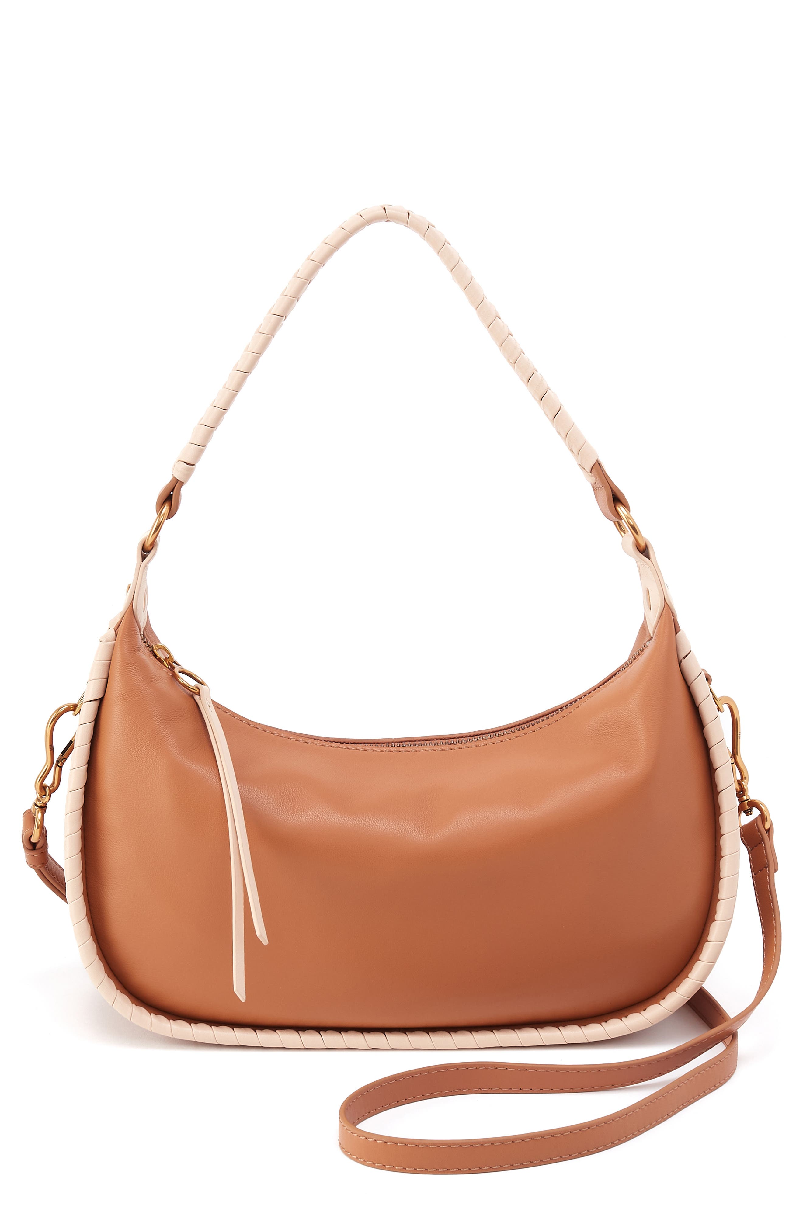 HOBO Mia Leather Crescent Hobo, Main, color, Warm Cashew