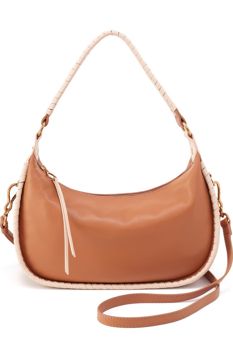 HOBO Mia Leather Crescent Hobo, Main, color, Warm Cashew