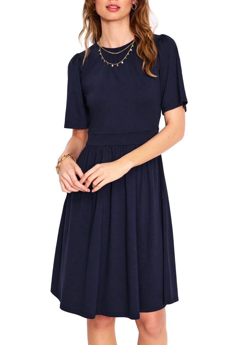 Louisa Cotton Blend Jersey Dress, Main, color, NAVY