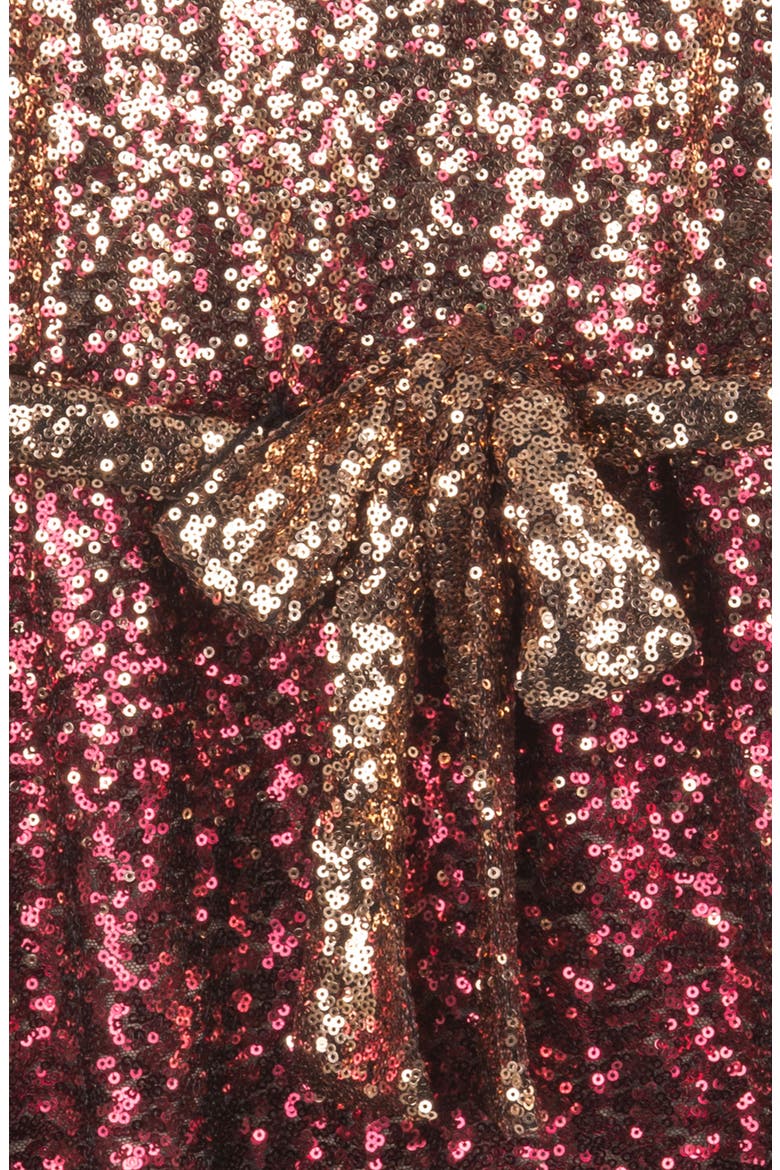 Kids' Sequin Long Sleeved Dress, Alternate, color, BURGUNDY