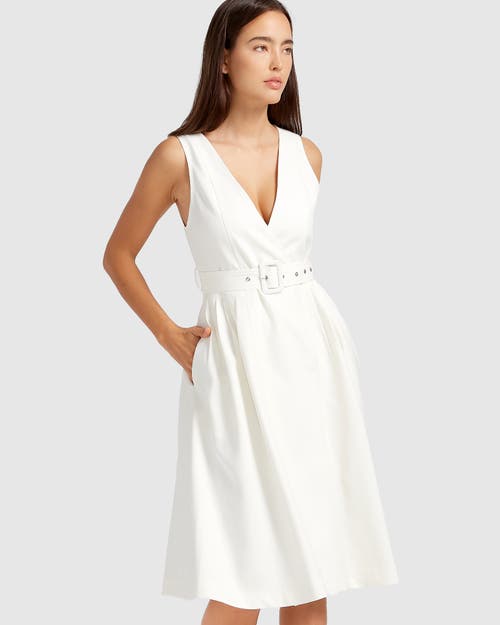 Belle & Bloom Miss Independence Midi Dress In White
