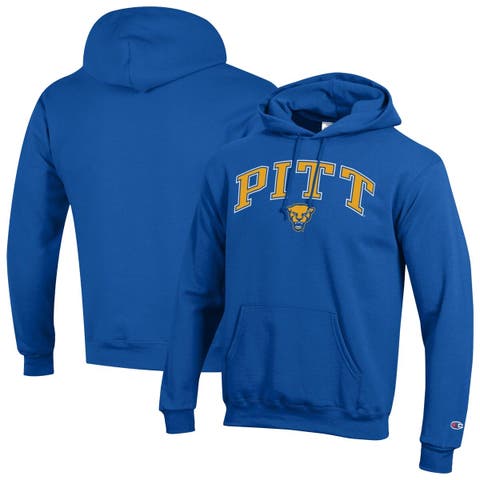 Men's Champion  Royal Pitt Panthers Arched Logo Fleece Pullover Hoodie