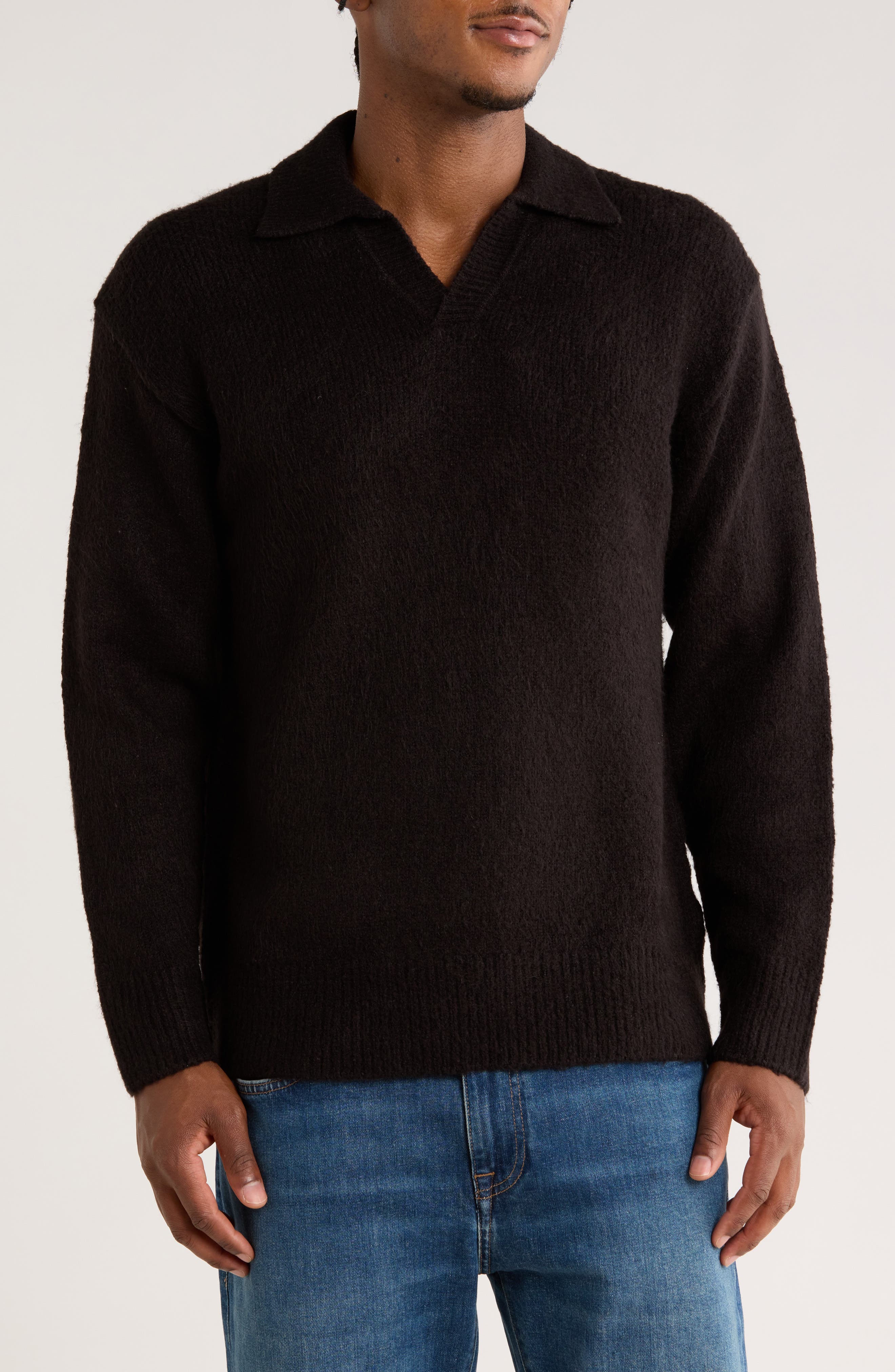 DENIM AND FLOWER Johnny Collar Polo Sweater