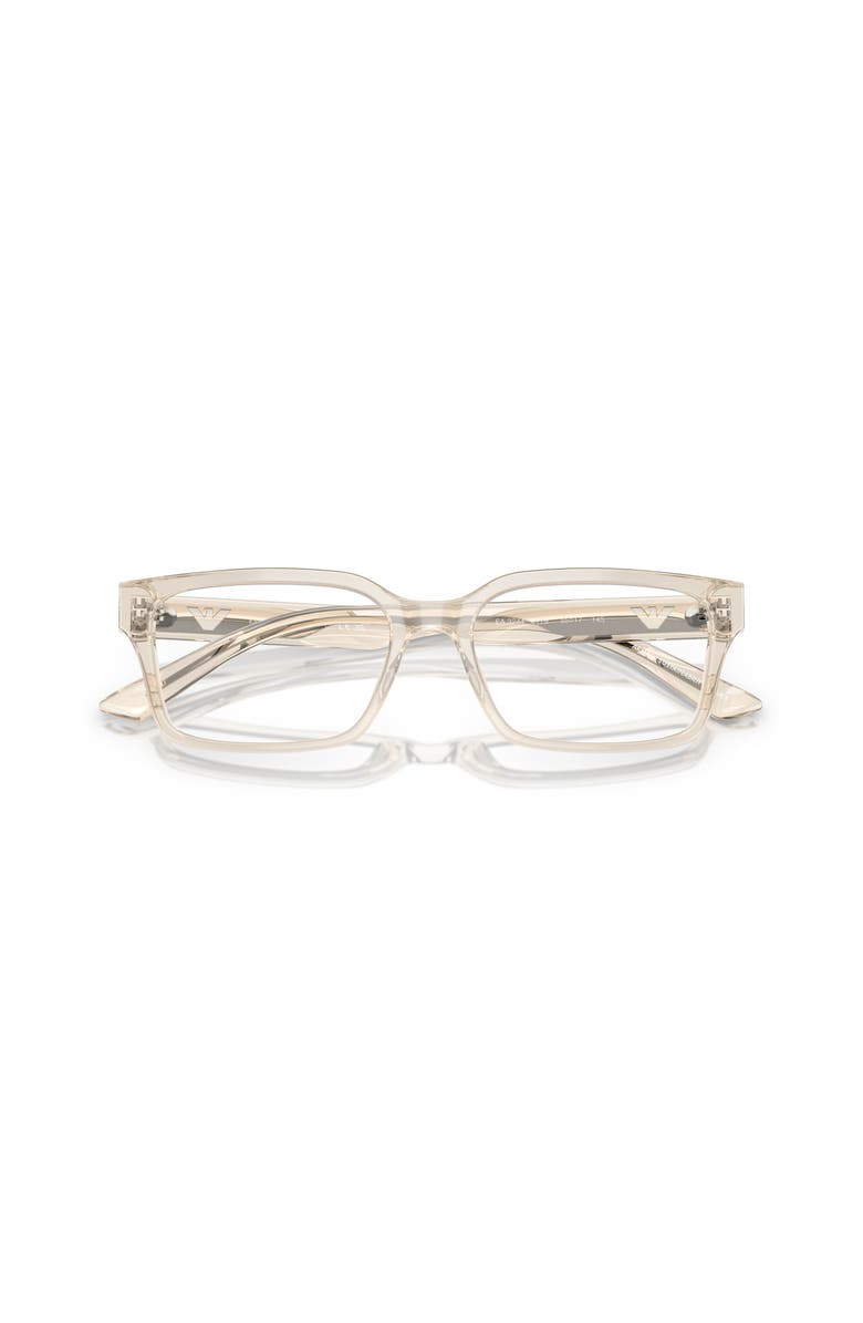 Emporio Armani 53mm Rectangle optical glasses, Alternate, color, Transparent