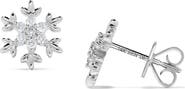H.J. Namdar 14K White Gold Diamond Snowflake Stud Earrings