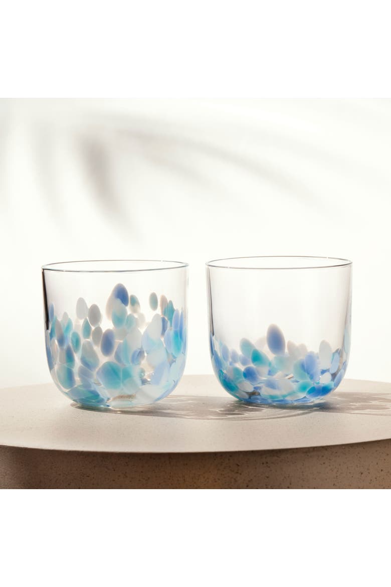 Like Confetti Aqua Water / Juice Tumbler Pair, Alternate, color, Blue Green