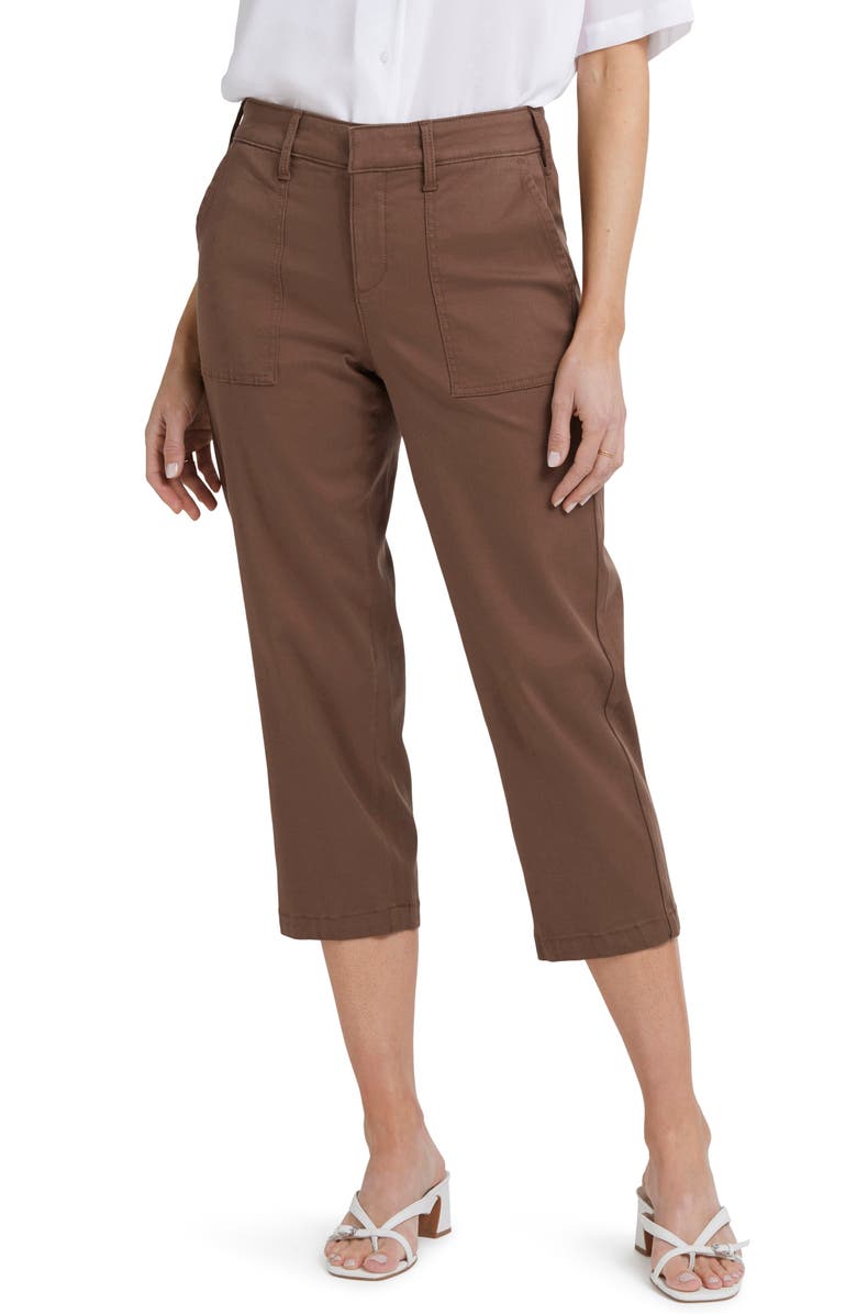 NYDJ Utility High Waist Crop Pants, Main, color, Mocha