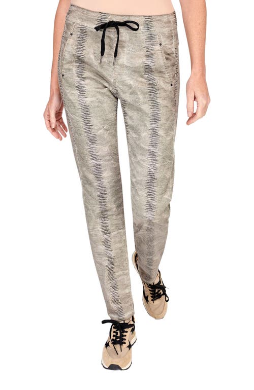 Alembika Snake Skin Print Slim-fit Stretch Jeans In Gray