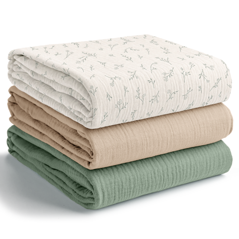 100% Cotton Muslin Swaddle Blankets Pack Of 3
