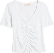 Nation LTD Carlotta Gathered Button-Up Top