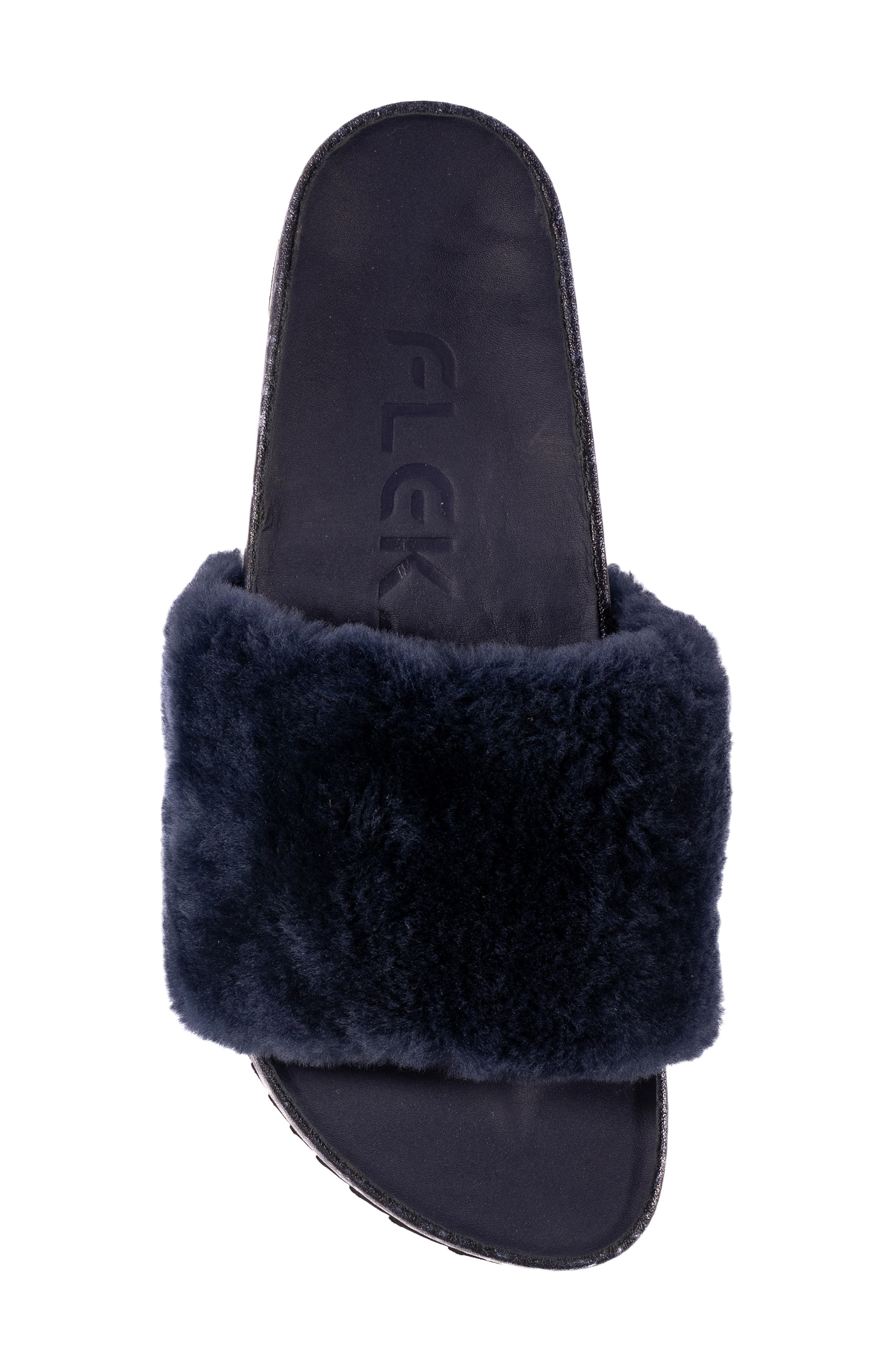 San Ysidro Genuine Shearling Slide Sandal, Alternate, color, DEEP BLUE SEA