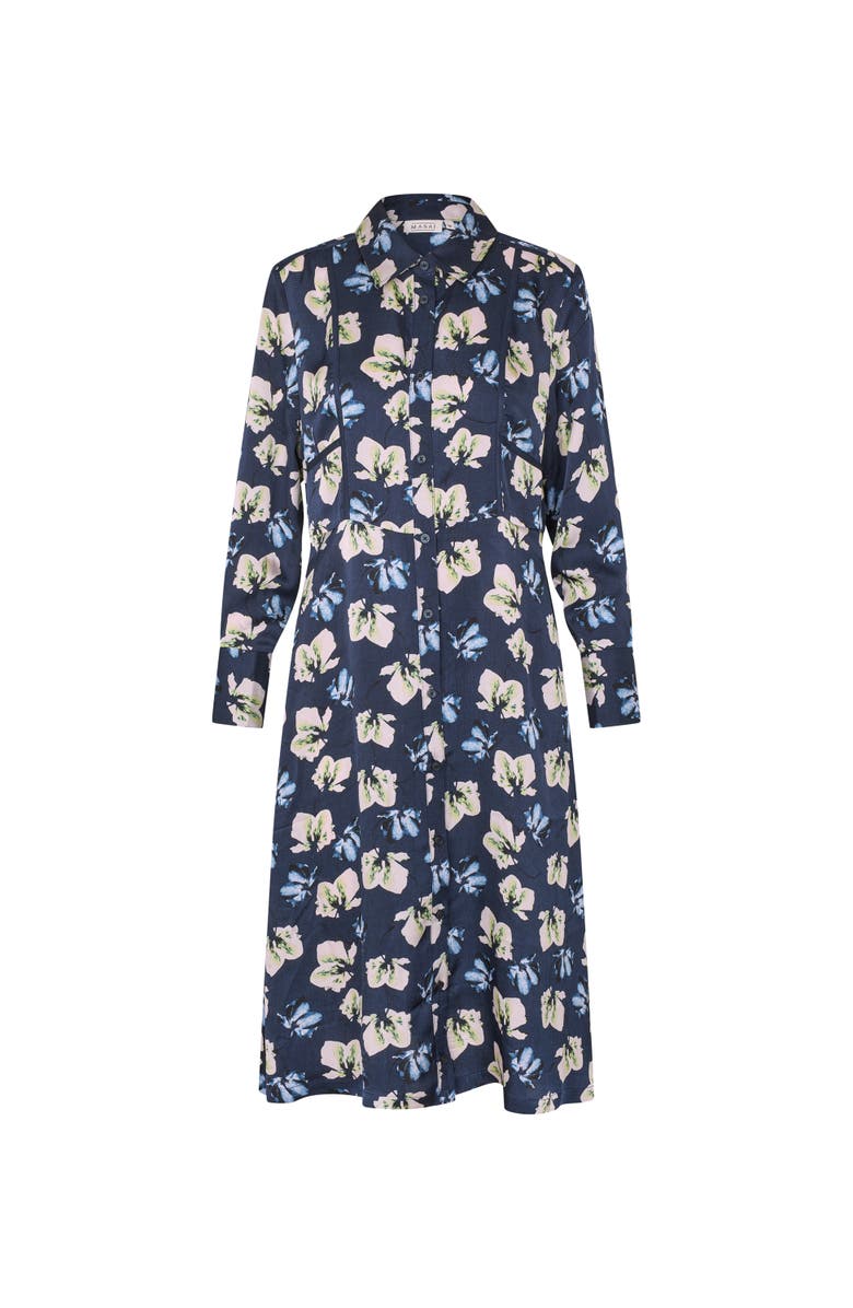 Masai Copenhagen MaNolivienne Floral Print Midi Dress, Alternate, color, Navy Blazer